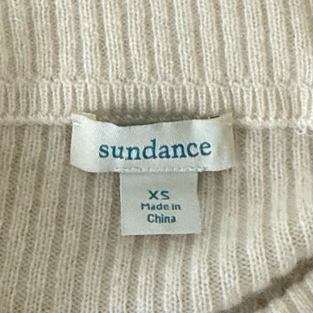 Sundance Cashmere High Neck Cream Sweater - Picture 11 of 12